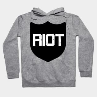 Riot Black Shield Design Hoodie